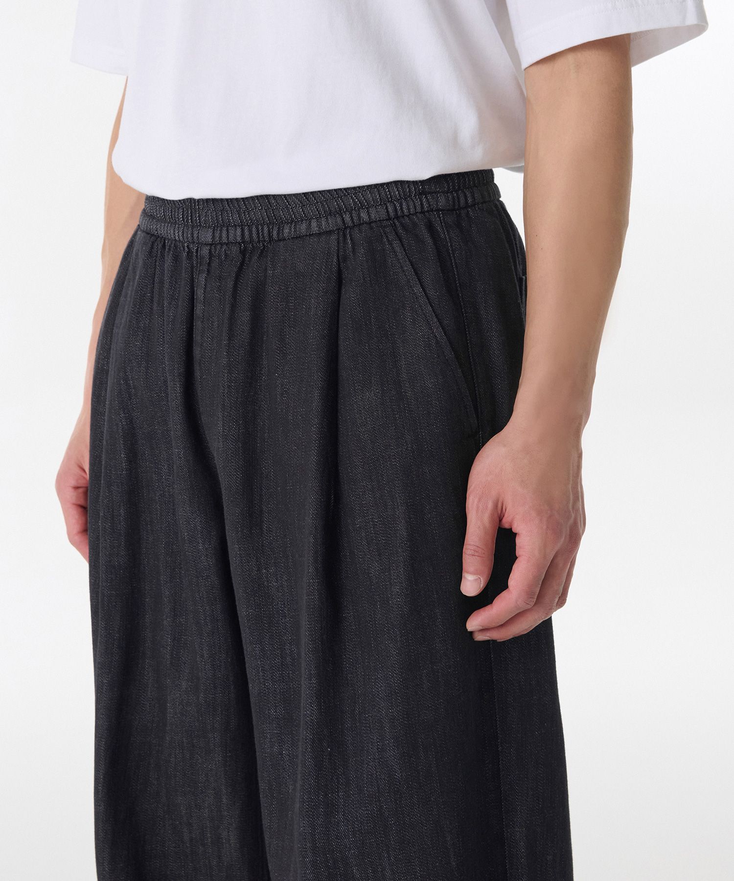 ★MUSINSA STANDARD★ Linen-like one-tuck wide banding denim MUSINSA | MUSINSA STANDARD Linen-like one-tuck wide banding