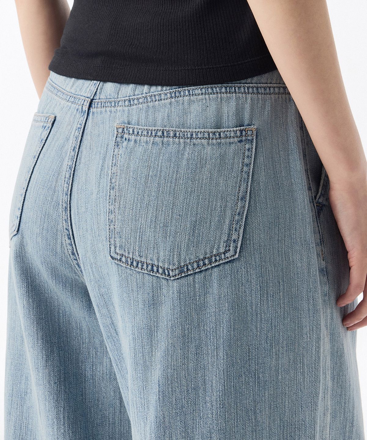 무신사 스탠다드 우먼(MUSINSA STANDARD WOMAN) 우먼즈 린넨 라이크 원 턱 엑스트라 와이드 데님 팬츠 [스카이 블루]