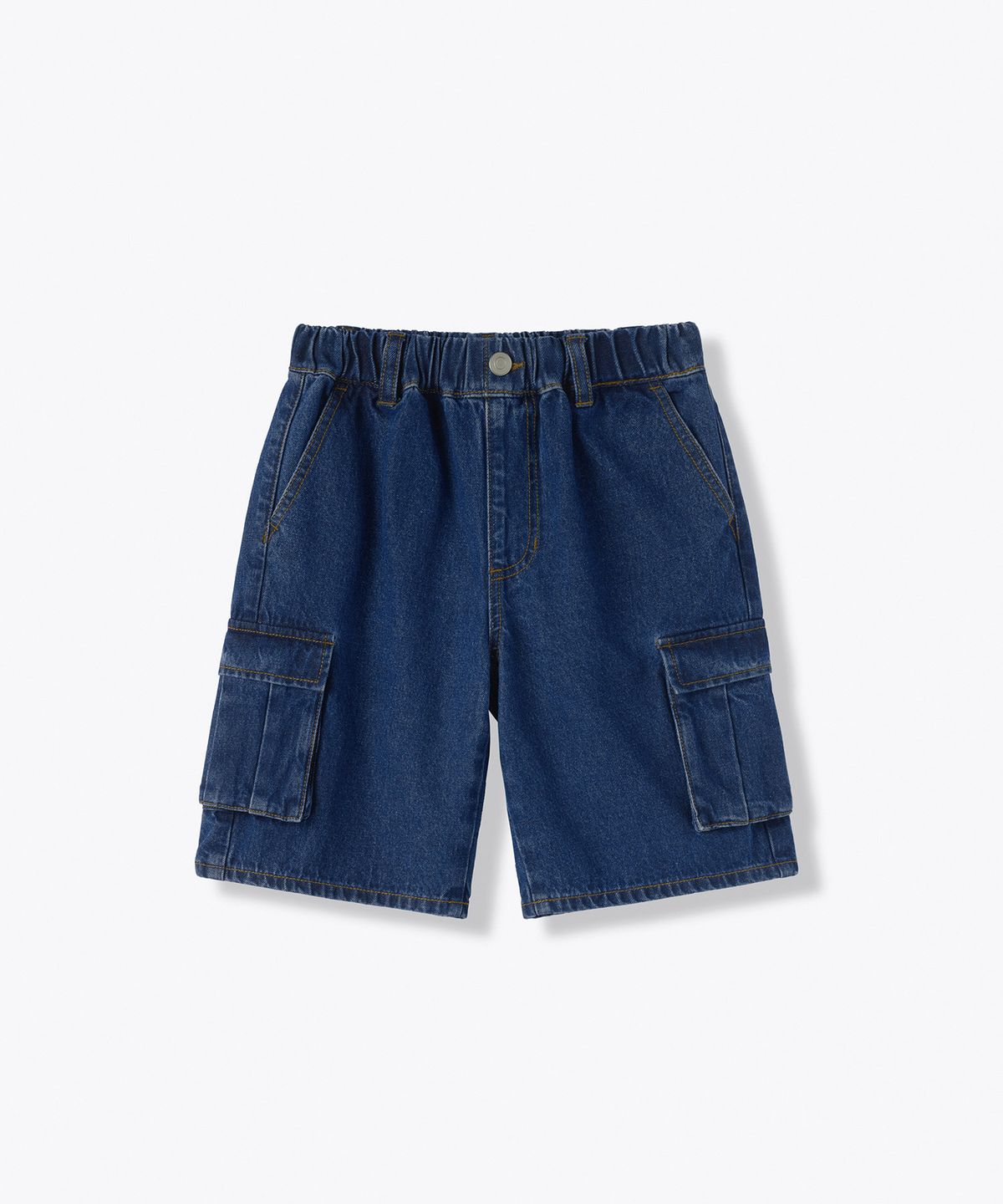 무신사 스탠다드 키즈(MUSINSA STANDARD KIDS) 카고 버뮤다 데님 팬츠 [미디엄 인디고]