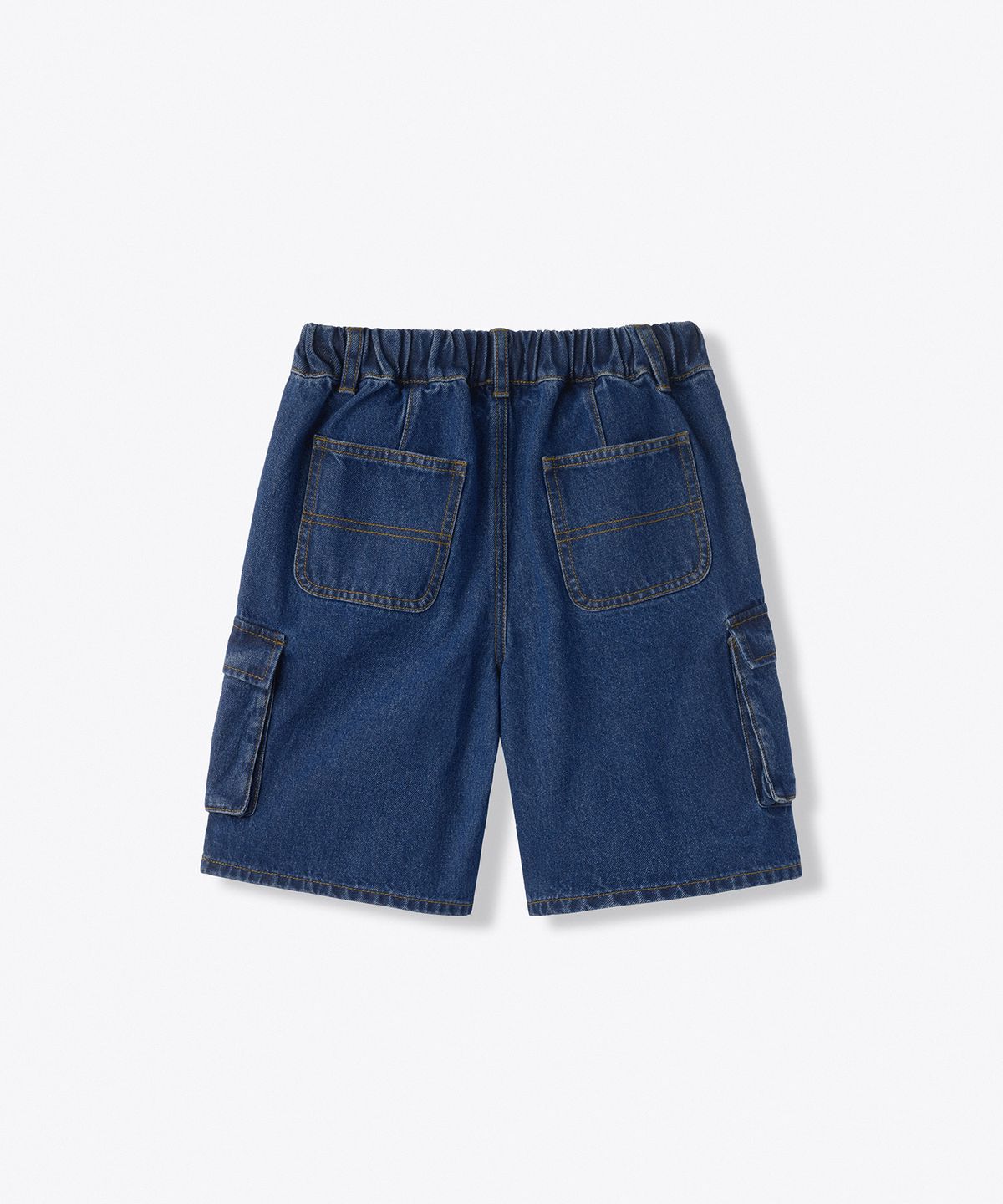 무신사 스탠다드 키즈(MUSINSA STANDARD KIDS) 카고 버뮤다 데님 팬츠 [미디엄 인디고]