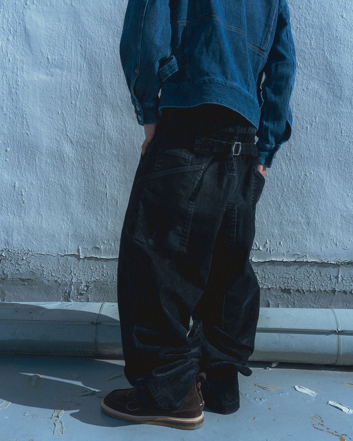 카락터(KARACTOR) Velvet denim work pants / Dark navy
