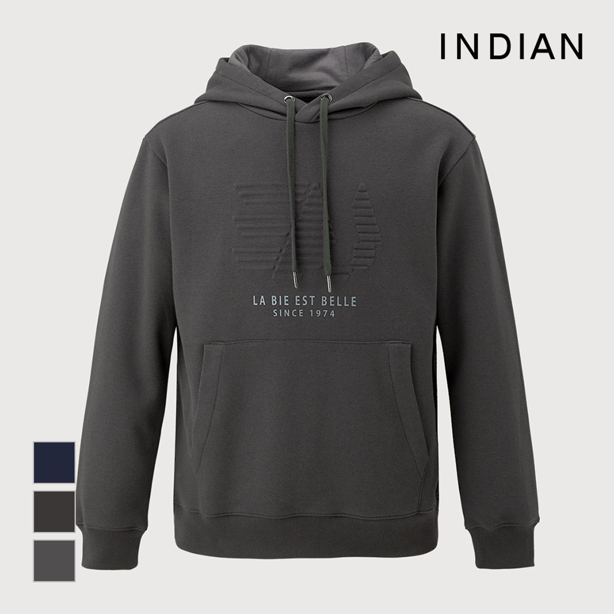 인디안(INDIAN) 헤리티지 엠보 후드 티셔츠_MIVAL3W9371