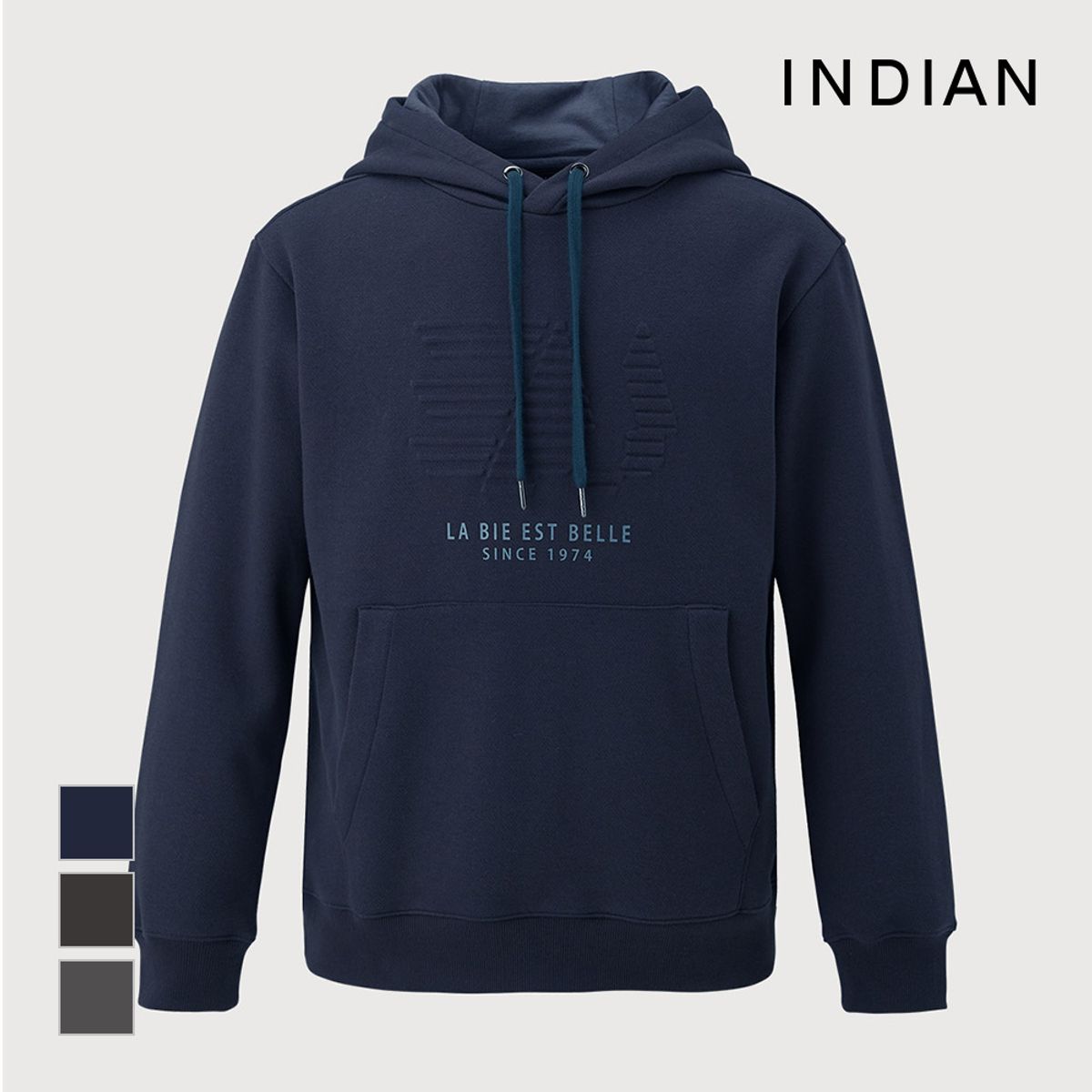 인디안(INDIAN) 헤리티지 엠보 후드 티셔츠_MIVAL3W9371
