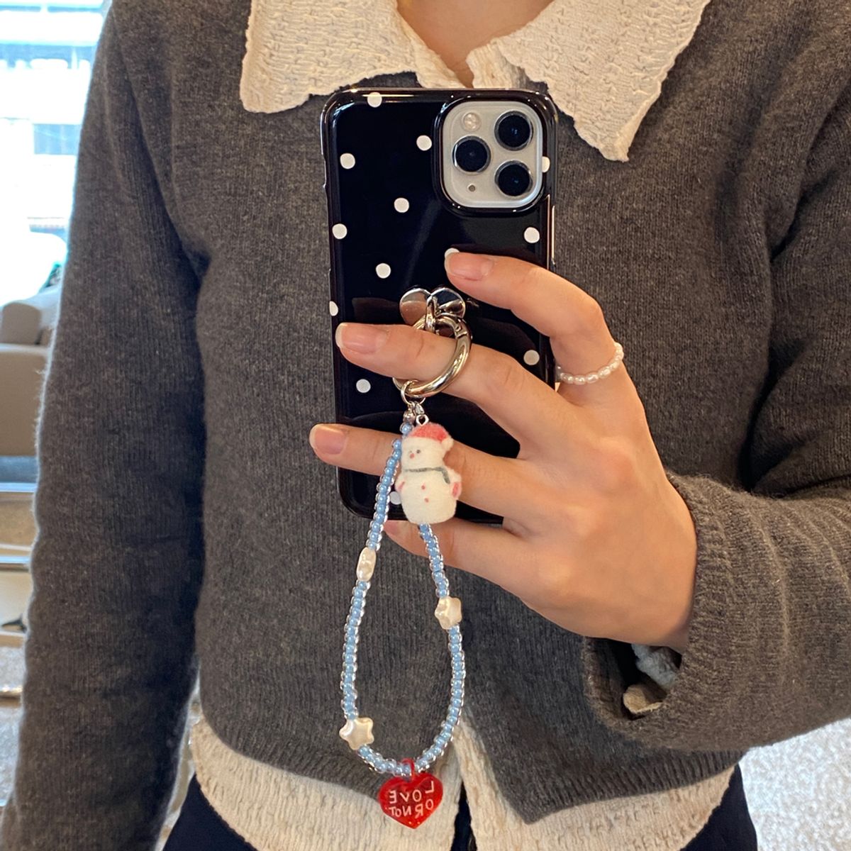 러브오낫(LOVE OR NOT) 비즈스트랩/키링앤톡 Snowman-Sky Beads Strap/Keyring&Tok
