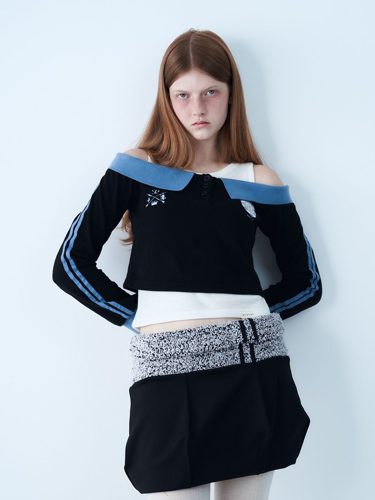 쎄쎄쎄(SETSETSET) BOUCLE DIAMOND BALLOON SKIRT (WHITE)