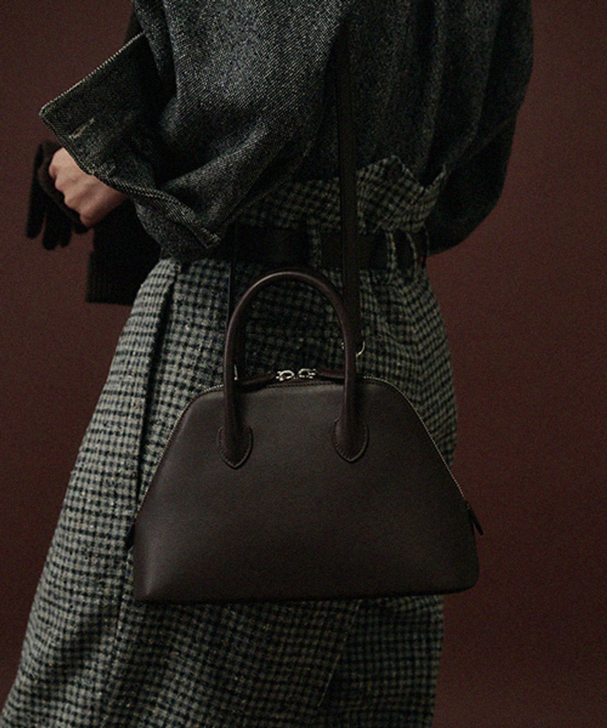 드메이커(DEMAKER) Vetiver mini tote bag-deep brown