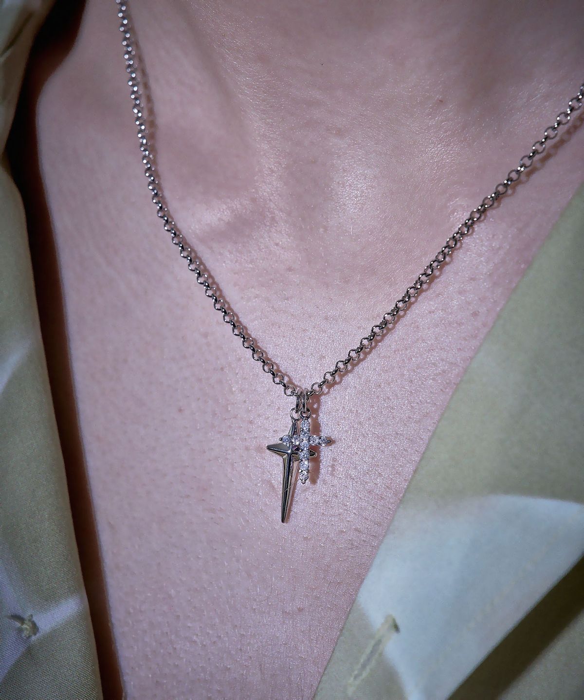 에이지47(AG47) N.è-N-09  Cross Couple Necklace