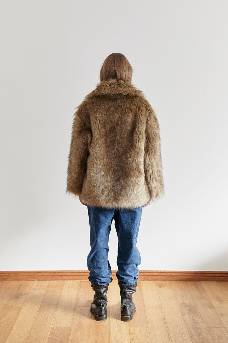 MUSINSA公式 | DARED BROWN HAIRY FAUX FUR JACKET