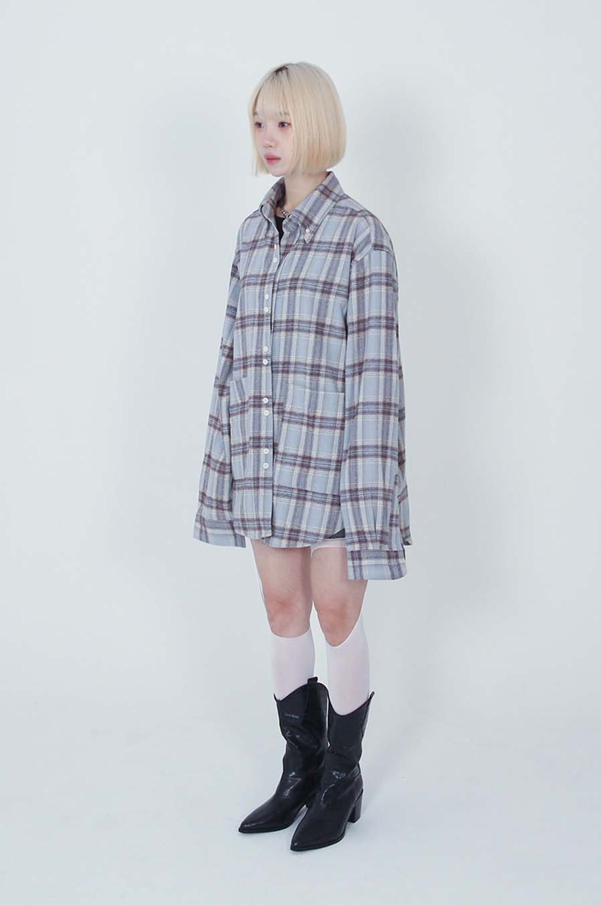 비피피(BFEEP) Big Pocket Check Shirt_blue