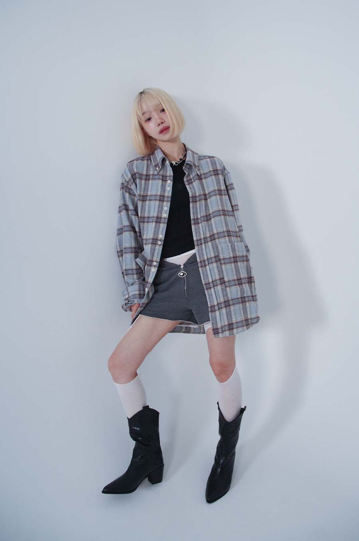 비피피(BFEEP) Big Pocket Check Shirt_blue