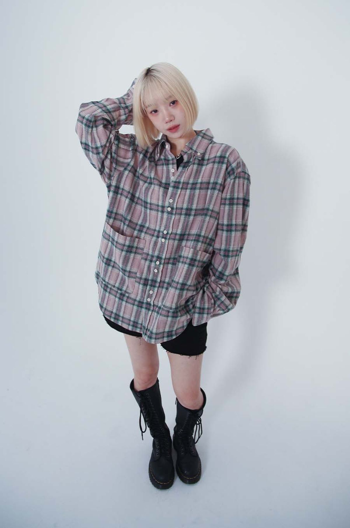 비피피(BFEEP) Big Pocket Check Shirt_pink