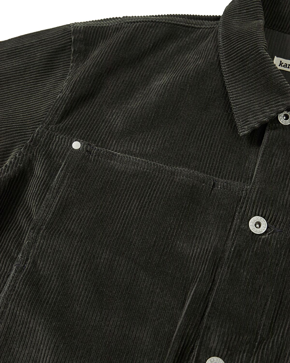 카락터(KARACTOR) Corduroy trucker jacket / Charcoal green