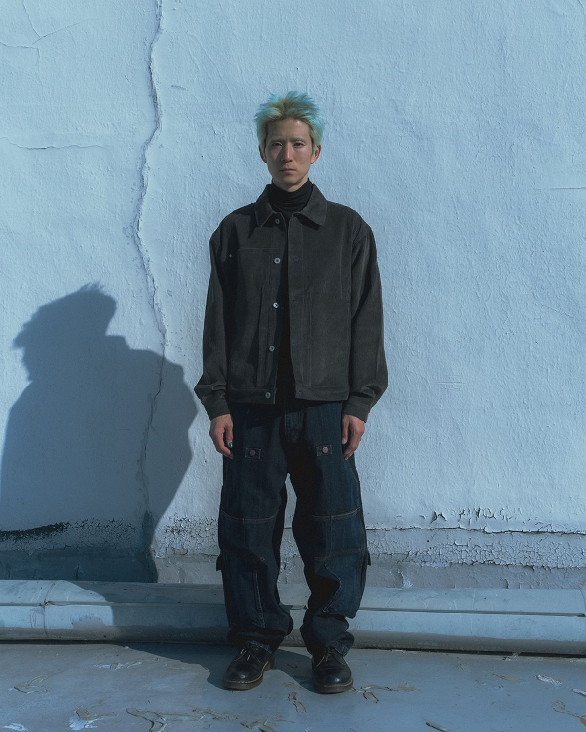 카락터(KARACTOR) Corduroy trucker jacket / Charcoal green