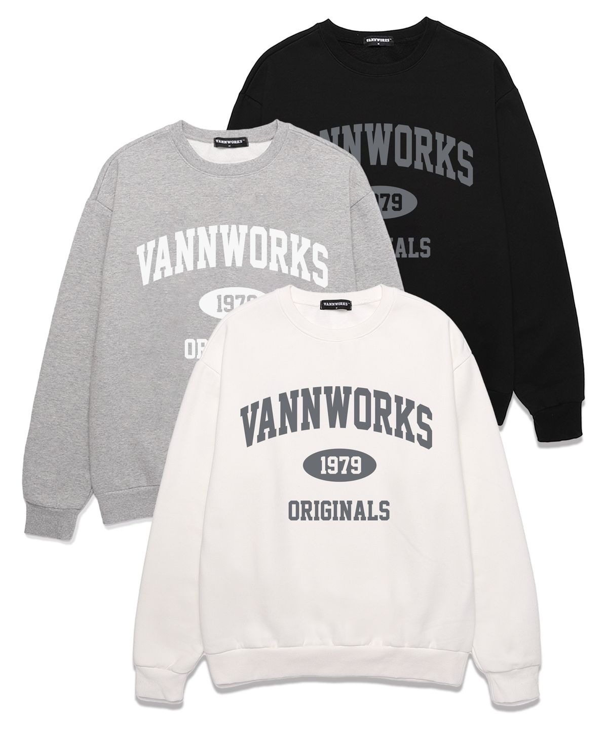 밴웍스(VANNWORKS) 아치 오리지널  스웨트셔츠 (VS0018) 멜란지그레이