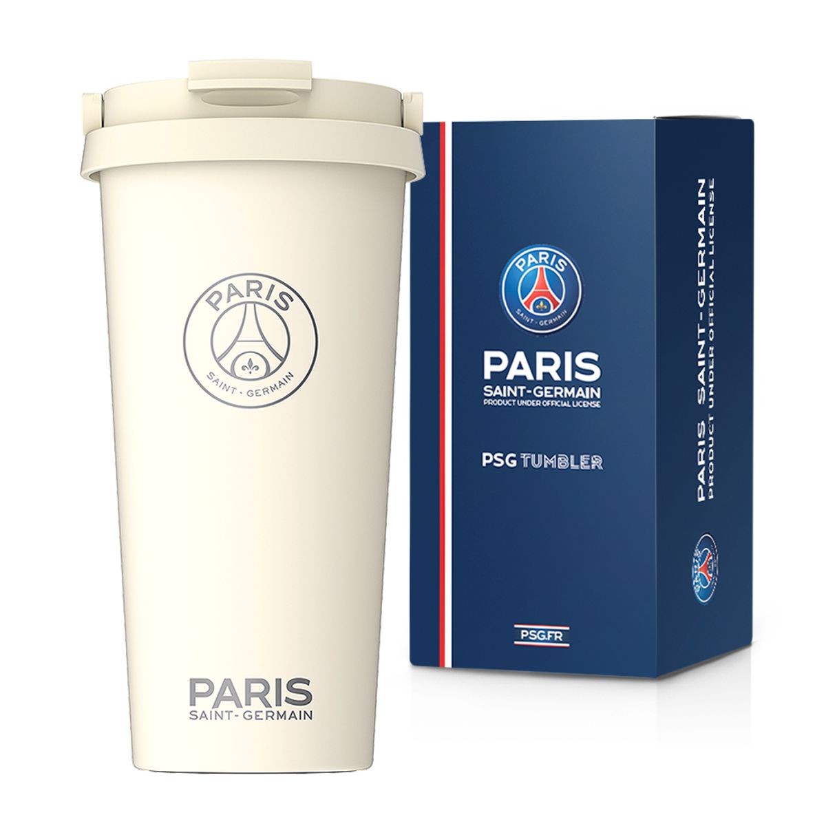 파리 생제르맹(PSG) PSG 스페셜 에디션 원터치 클립 텀블러 550ml - 아이보리