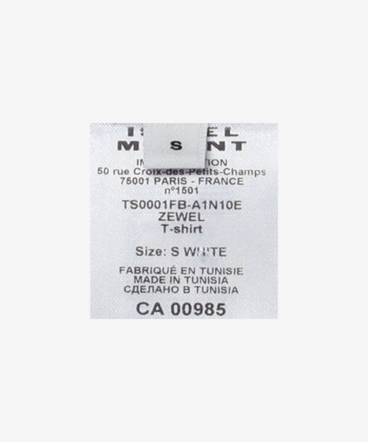 이자벨마랑(ISABEL MARANT) 즈웰 반소매 티셔츠 - 화이트 / TS0001FBA1N10E20WH