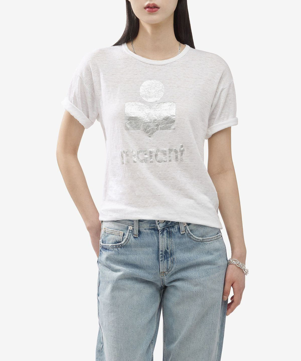 이자벨마랑(ISABEL MARANT) 콜디 로고 반소매 티셔츠 - 화이트 / TS0004FAA1N10E20WH