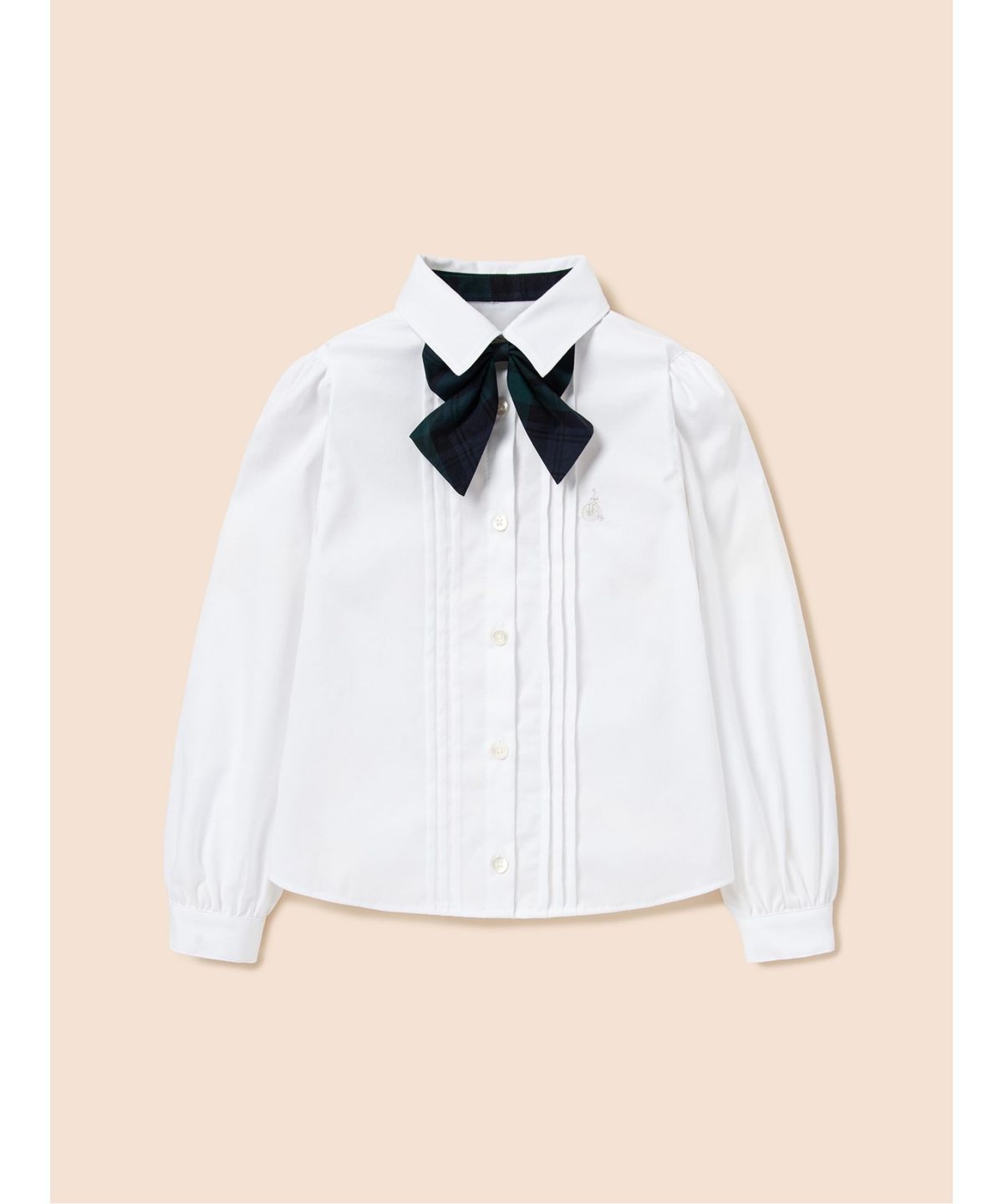 빈폴 키즈(BEANPOLE KIDS) [Essential] 여아 옥스포드 셔츠 & 리본타이 세트  화이트 (BI5164GE11)