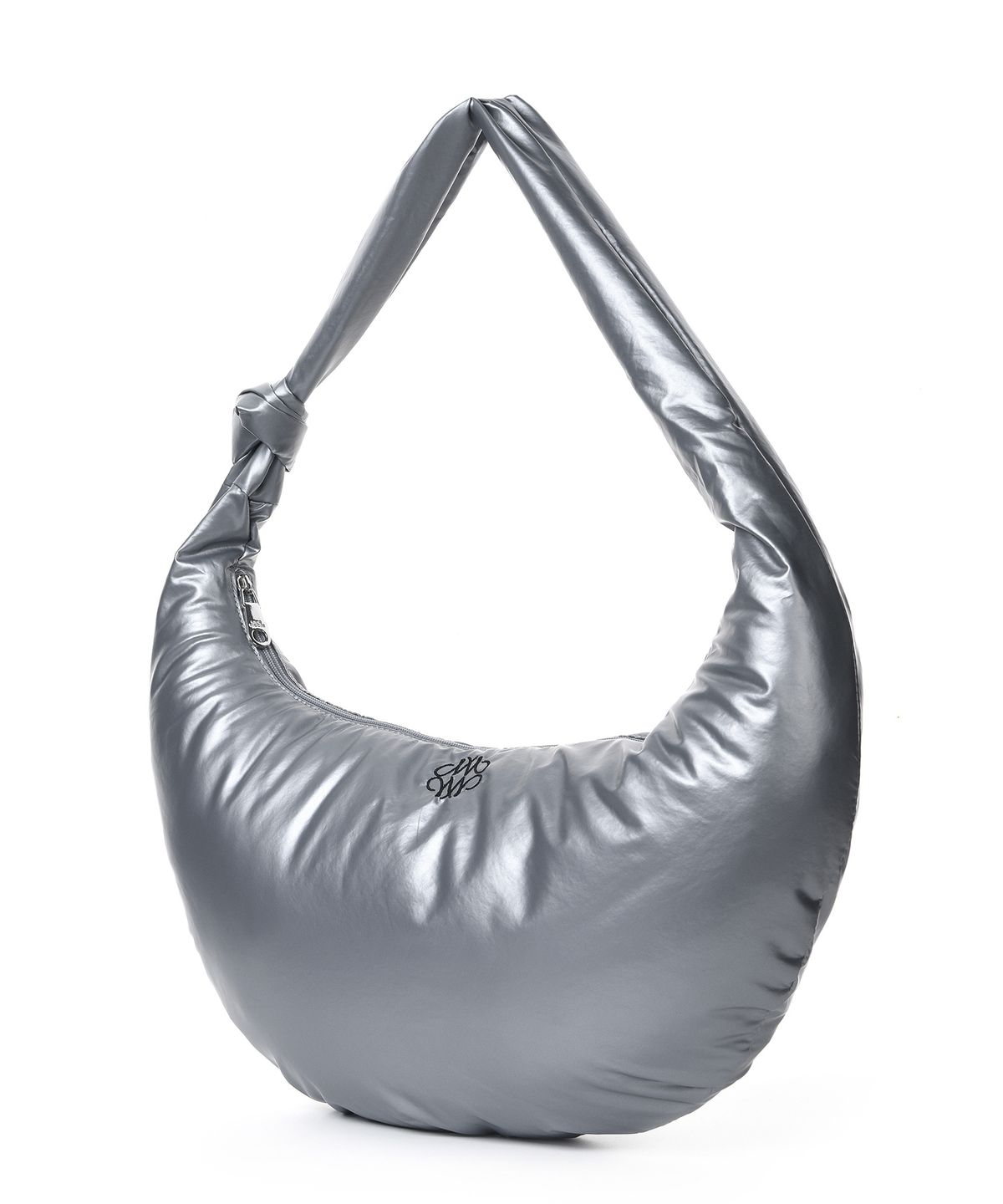 닉앤니콜(NICK&NICOLE) NICOLE GLOSSY SHOULDER KNOT BAG_SILVER