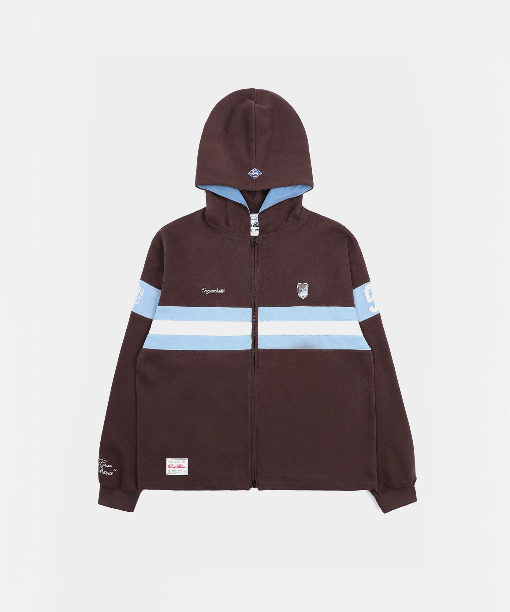 MUSINSA | BADBLOOD Bad Blood Sports Rugby Hoodie Zip-Up - Brown