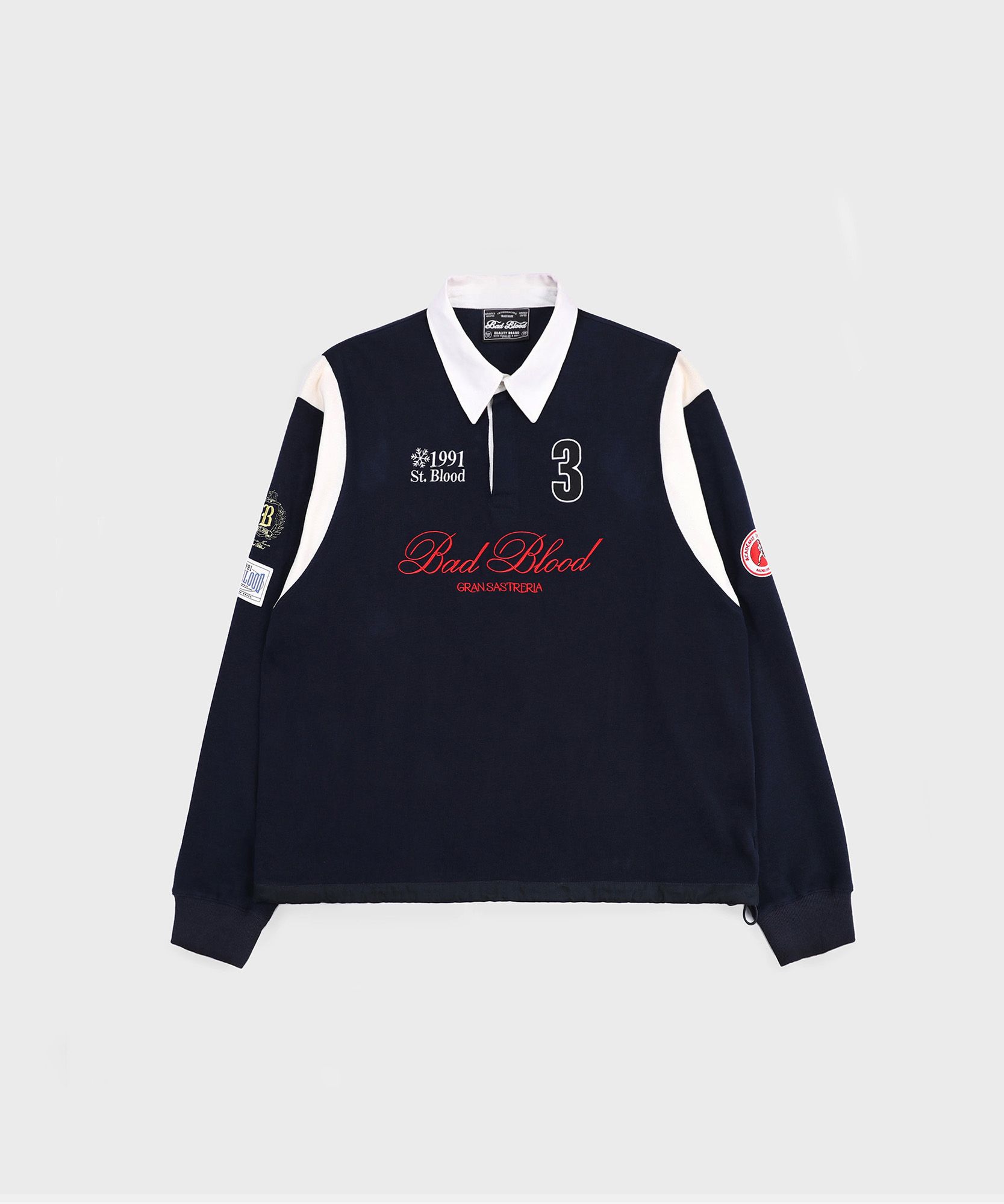 【BADBLOOD】Workshop Net Rugby Jersey MUSINSA | BADBLOOD Saint Blood Rugby Shirt - Navy