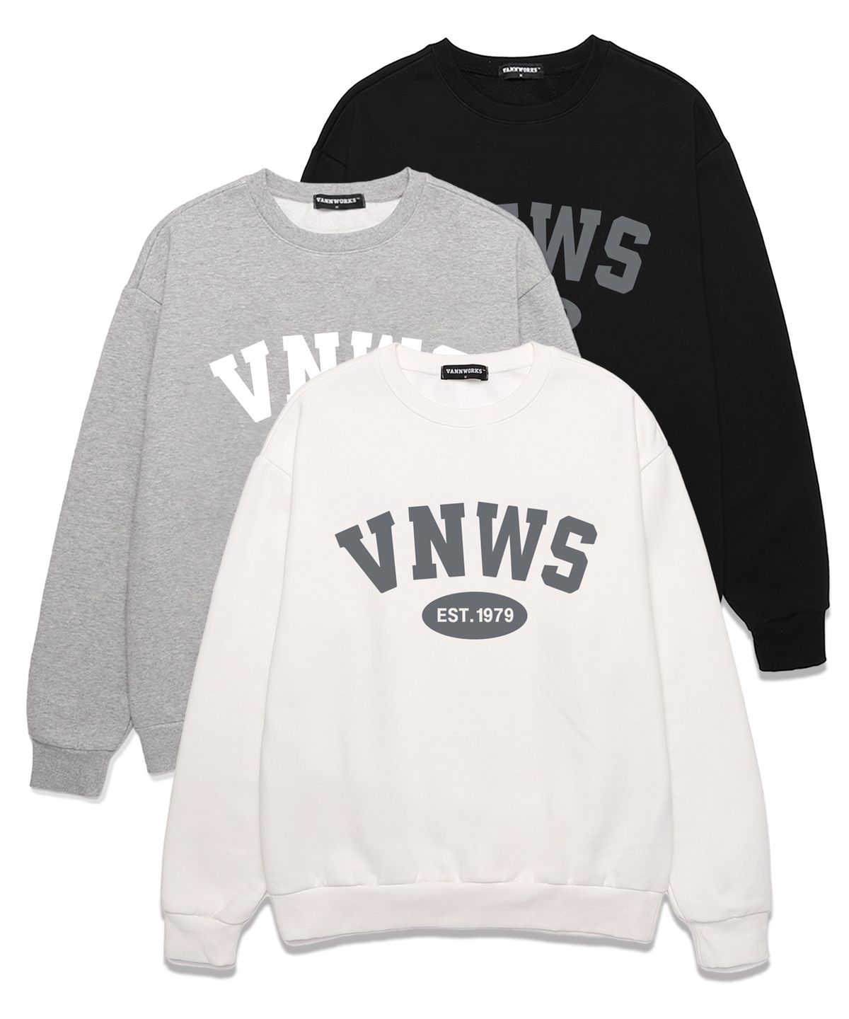 밴웍스(VANNWORKS) VNWS 아치 로고 스웨트셔츠 (VS0016) 멜란지그레이