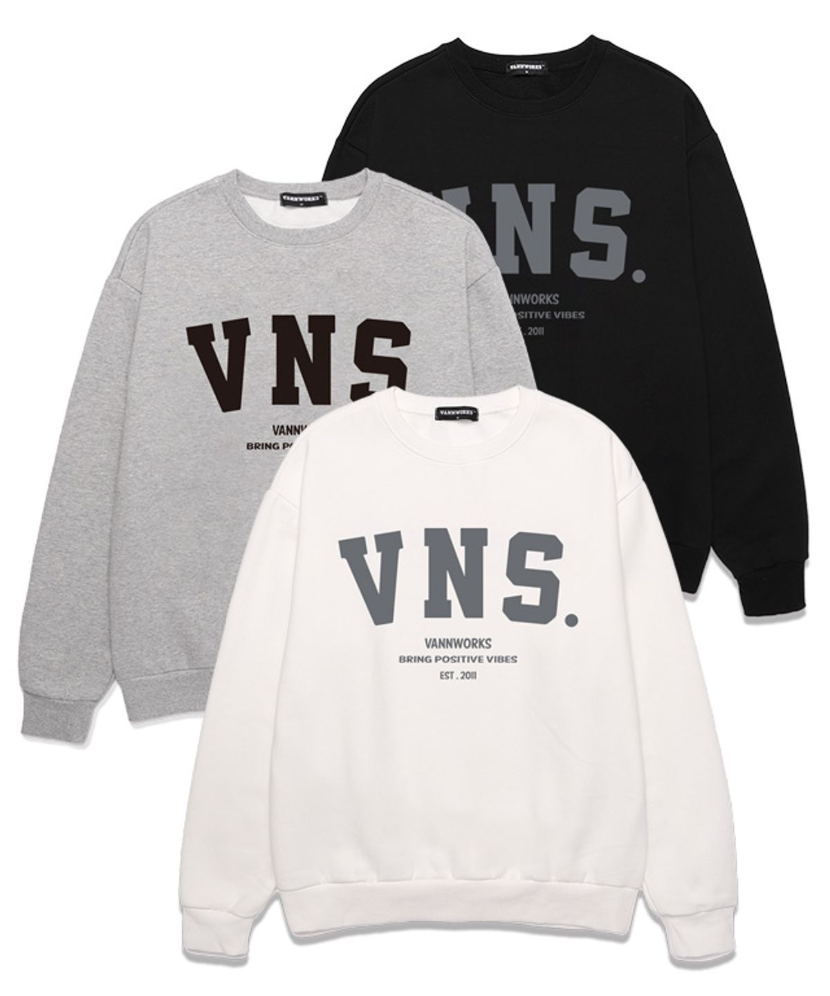 밴웍스(VANNWORKS) VNS 아치 로고 스웨트셔츠 (VS0015) 멜란지그레이