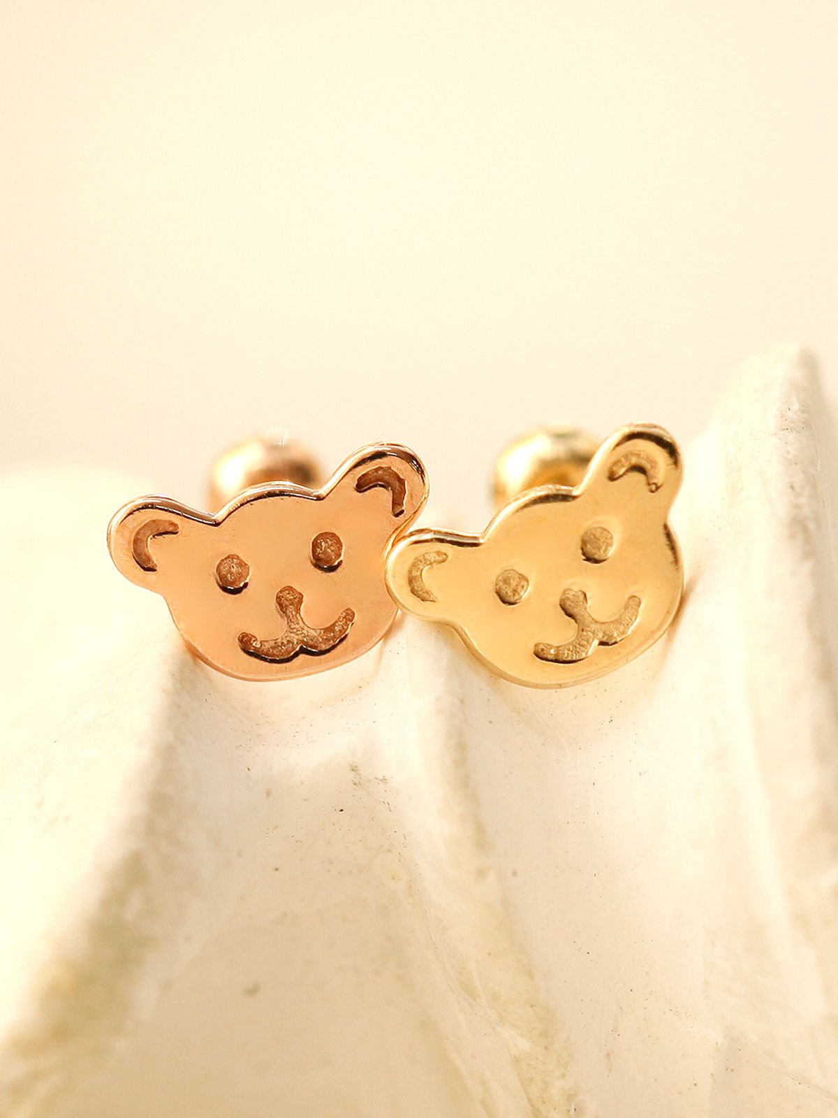 미니멀피어싱(MINIMALPIERCING) 14K 곰돌이 쿠키 피어싱 귀걸이