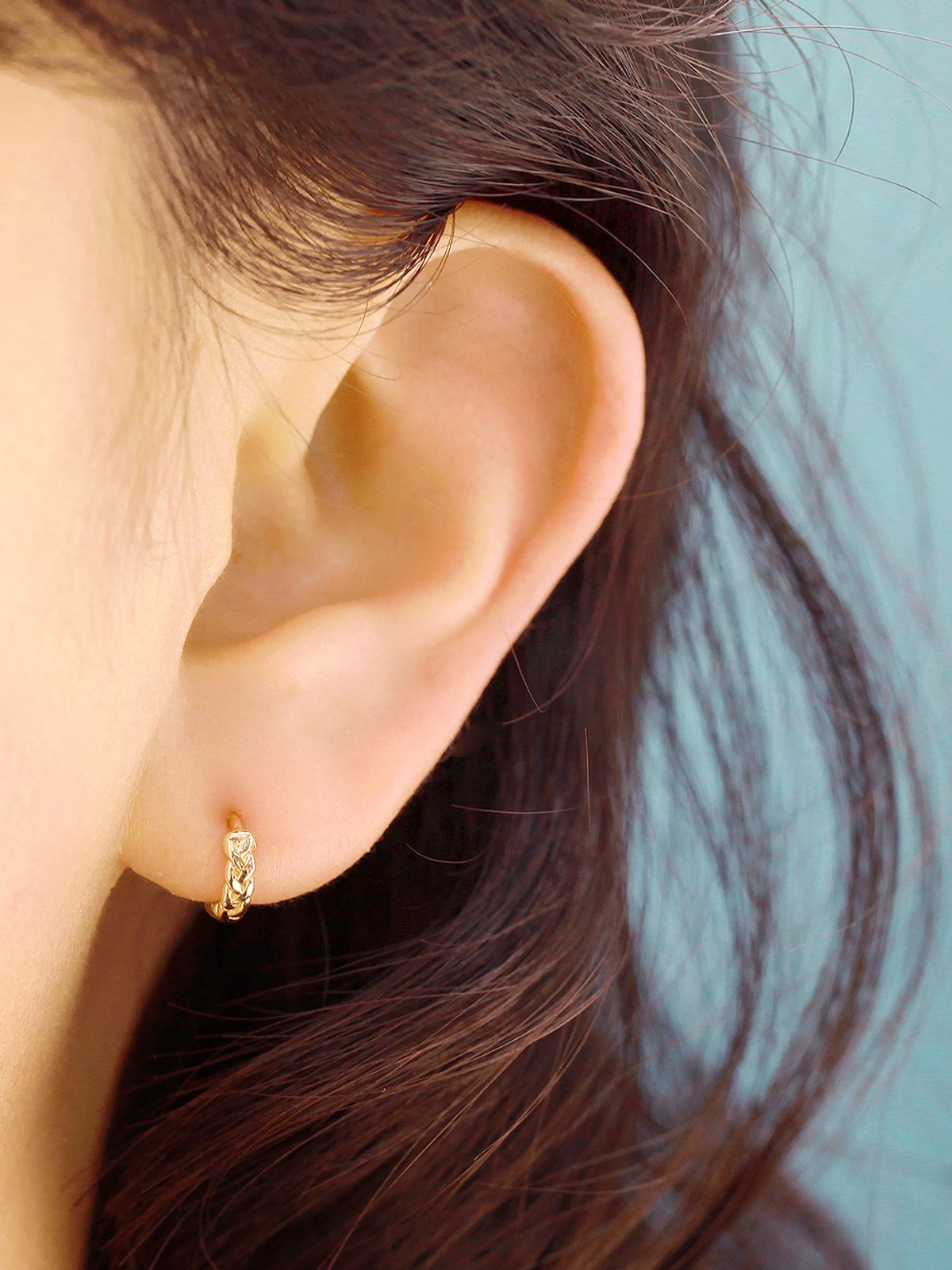 미니멀피어싱(MINIMALPIERCING) 14K 귓바퀴 이너컨츠 체인 원터치 링 피어싱 귀걸이
