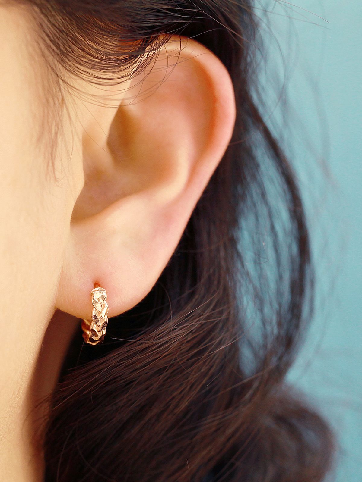 미니멀피어싱(MINIMALPIERCING) 14K 귓바퀴 이너컨츠 체인 원터치 링 피어싱 귀걸이