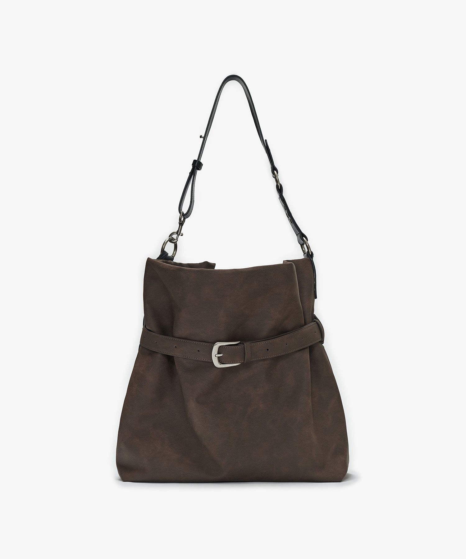 sunburnproject★韓国★人気バッグ★Rivet Belted Big Bag Rivet Belted Big Bag, BROWN - sunburnproject