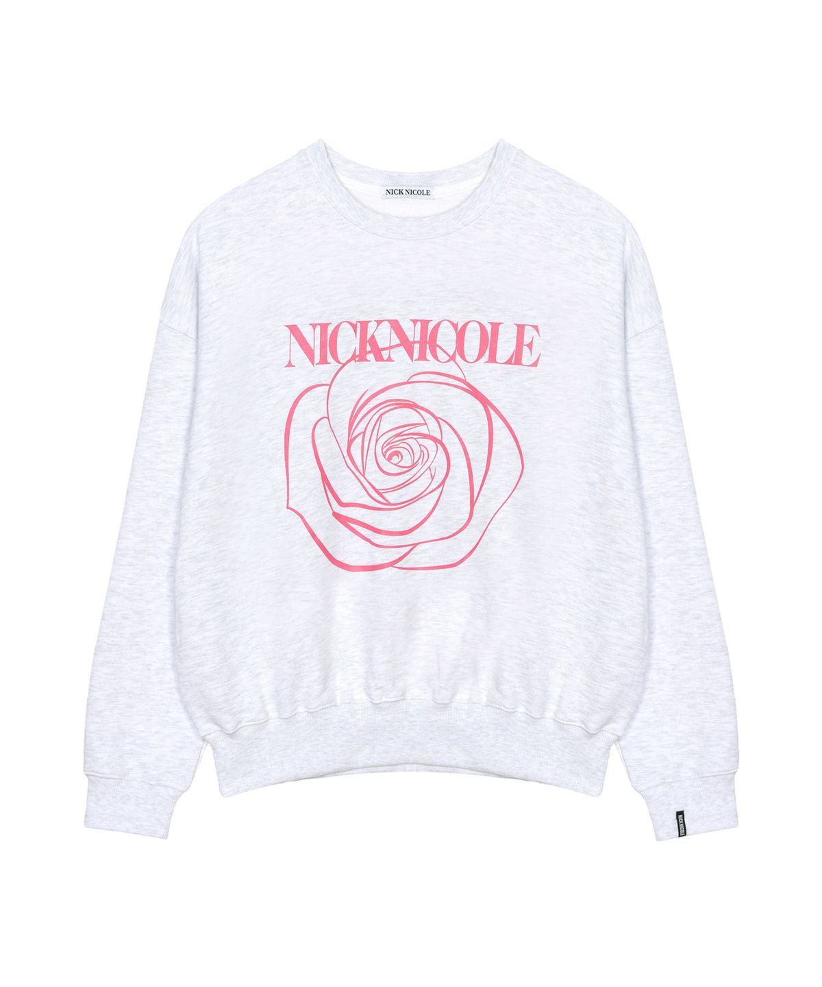 닉앤니콜(NICK&NICOLE) NICOLE ROSE PRINTING SWEATSHIRT_MELANGE PINK