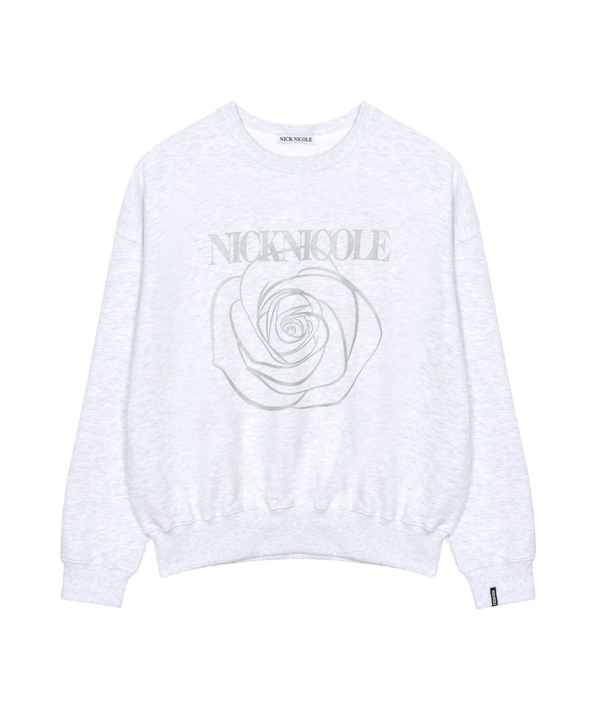 닉앤니콜(NICK&NICOLE) NICOLE ROSE PRINTING SWEATSHIRT_MELANGE SILVER
