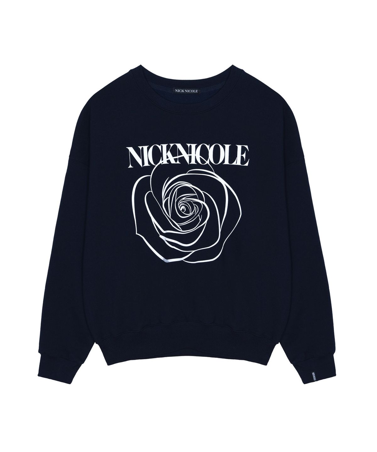 닉앤니콜(NICK&NICOLE) NICOLE ROSE PRINTING SWEATSHIRT_NAVY WHITE