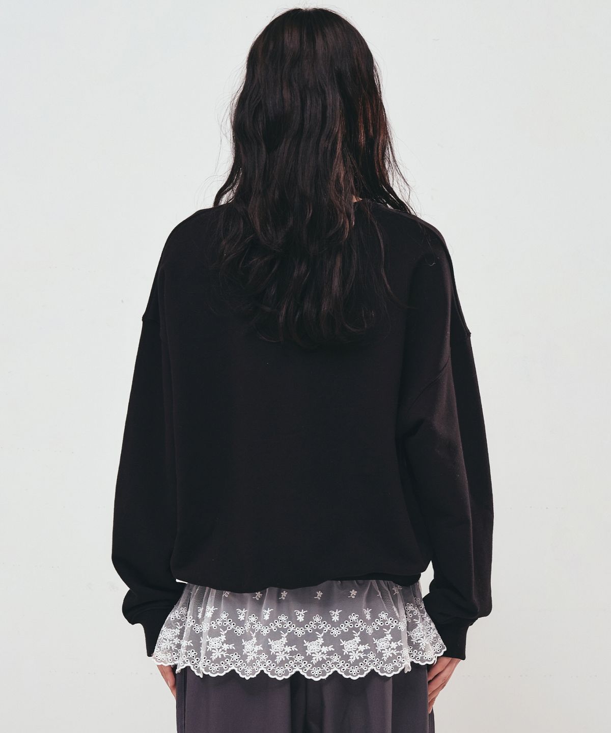 닉앤니콜(NICK&NICOLE) NICOLE ROSE PRINTING SWEATSHIRT_BLACK PINK