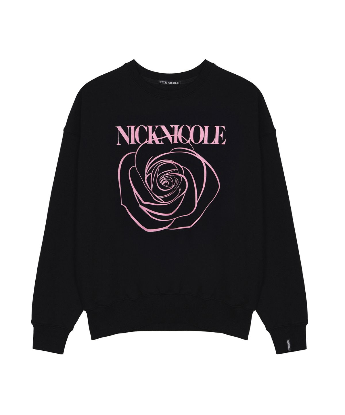 닉앤니콜(NICK&NICOLE) NICOLE ROSE PRINTING SWEATSHIRT_BLACK PINK