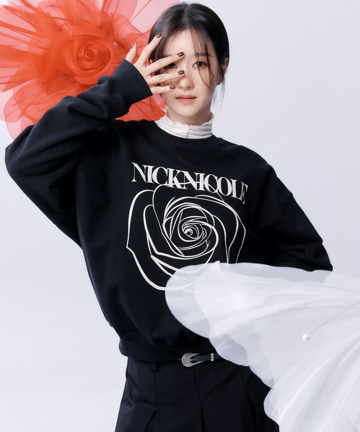 닉앤니콜(NICK&NICOLE) NICOLE ROSE PRINTING SWEATSHIRT_12 COLOR