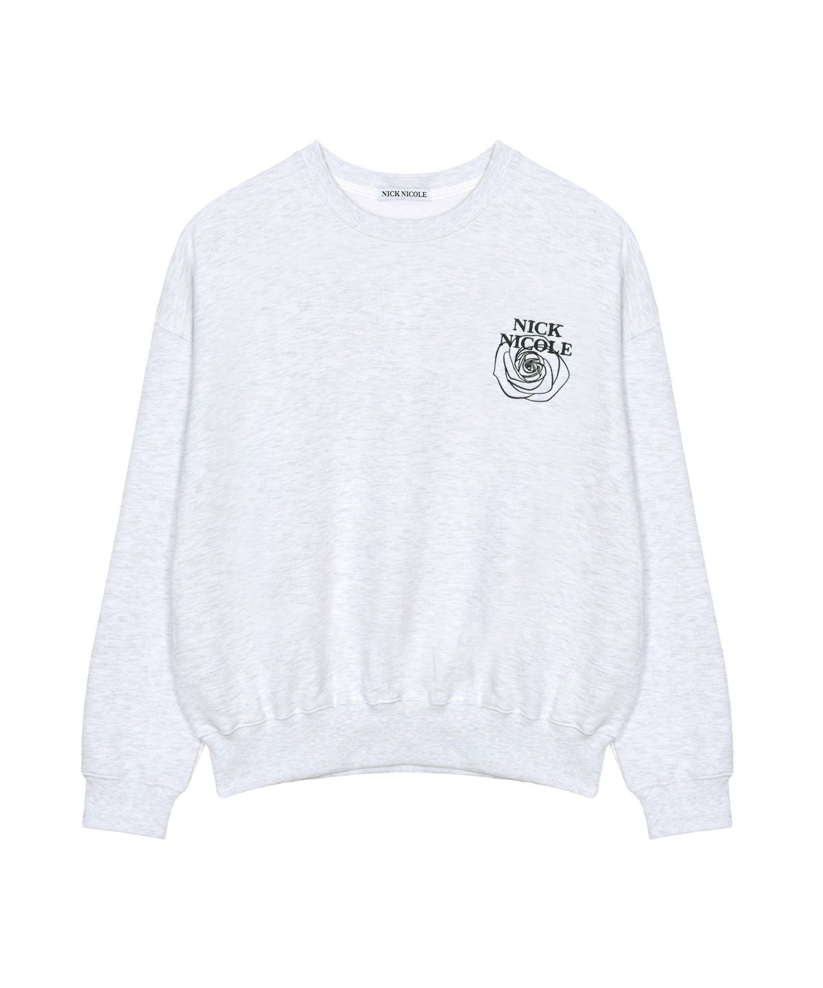 닉앤니콜(NICK&NICOLE) MINI VOLUME NICOLE ROSE SWEATSHIRT_MELANGE BLACK