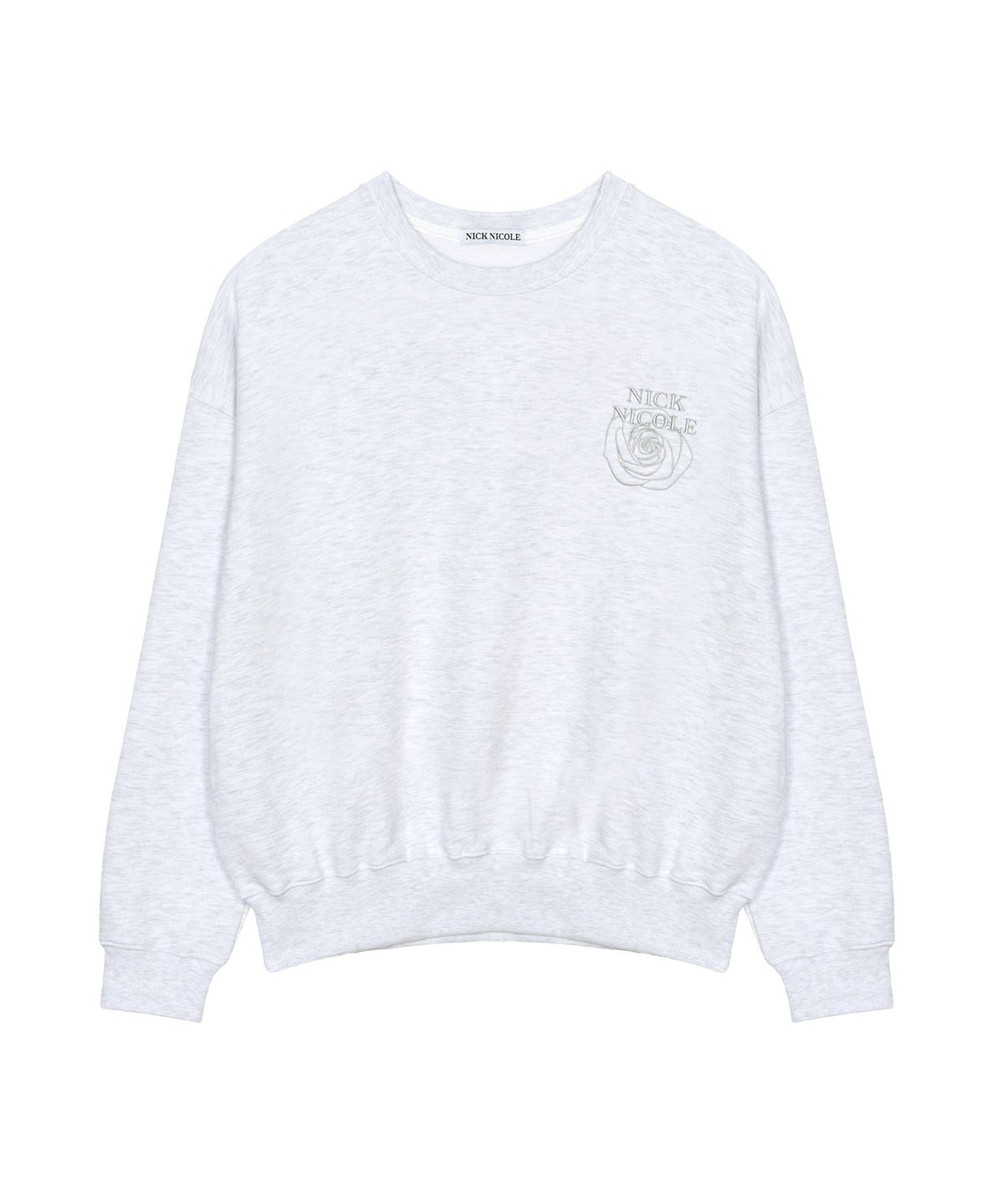 닉앤니콜(NICK&NICOLE) MINI VOLUME NICOLE ROSE SWEATSHIRT_MELANGE SILVER