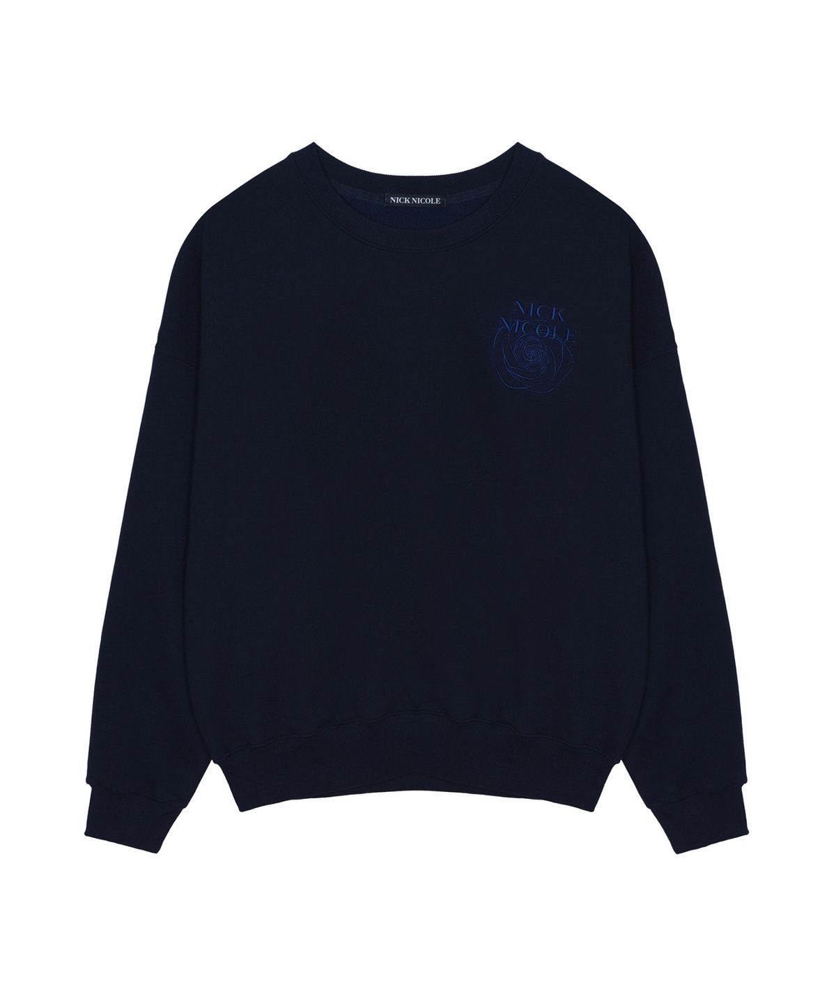 닉앤니콜(NICK&NICOLE) MINI VOLUME NICOLE ROSE SWEATSHIRT_NAVY BLUE