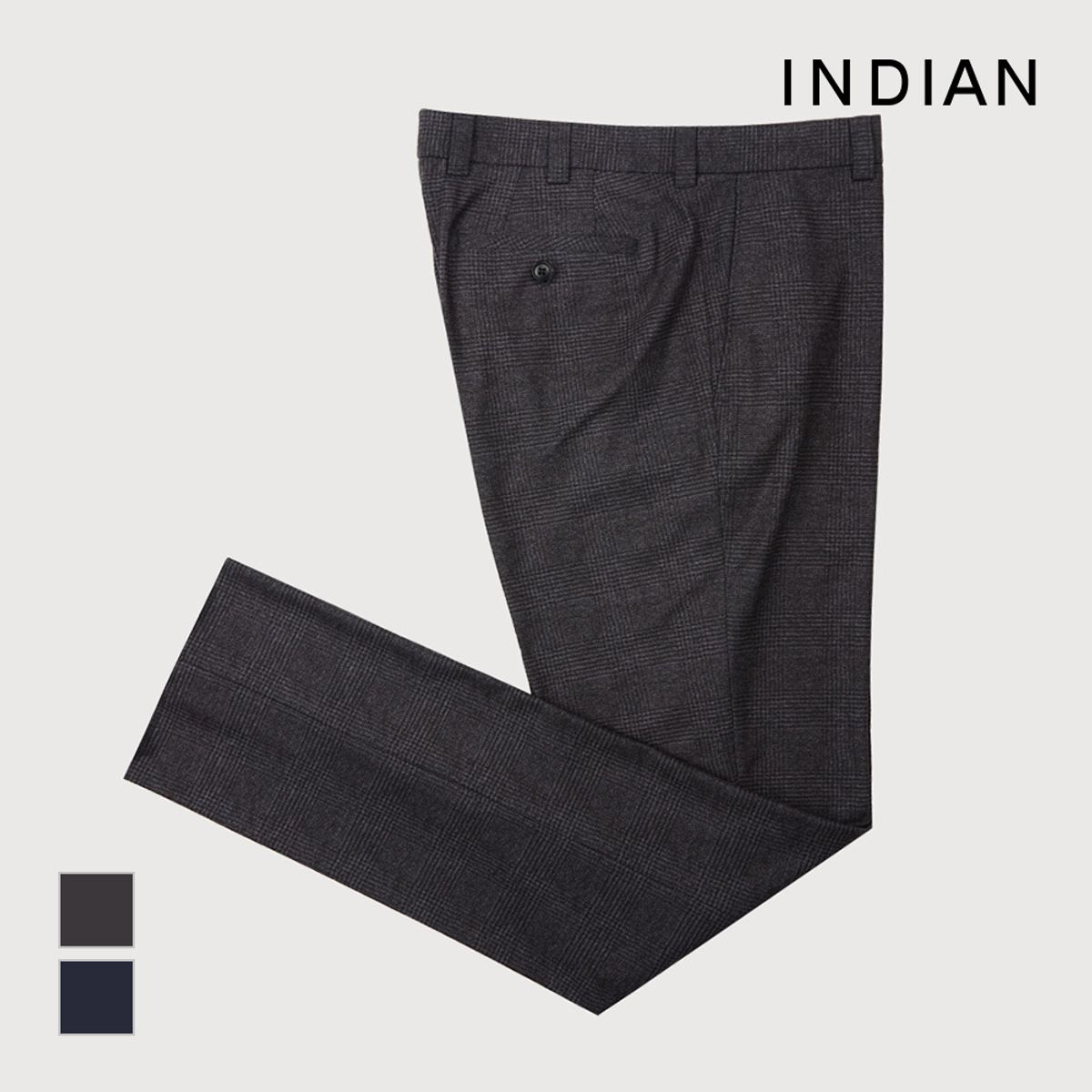 인디안(INDIAN) 체크 프린트 본딩 바지_MITDLXWA221