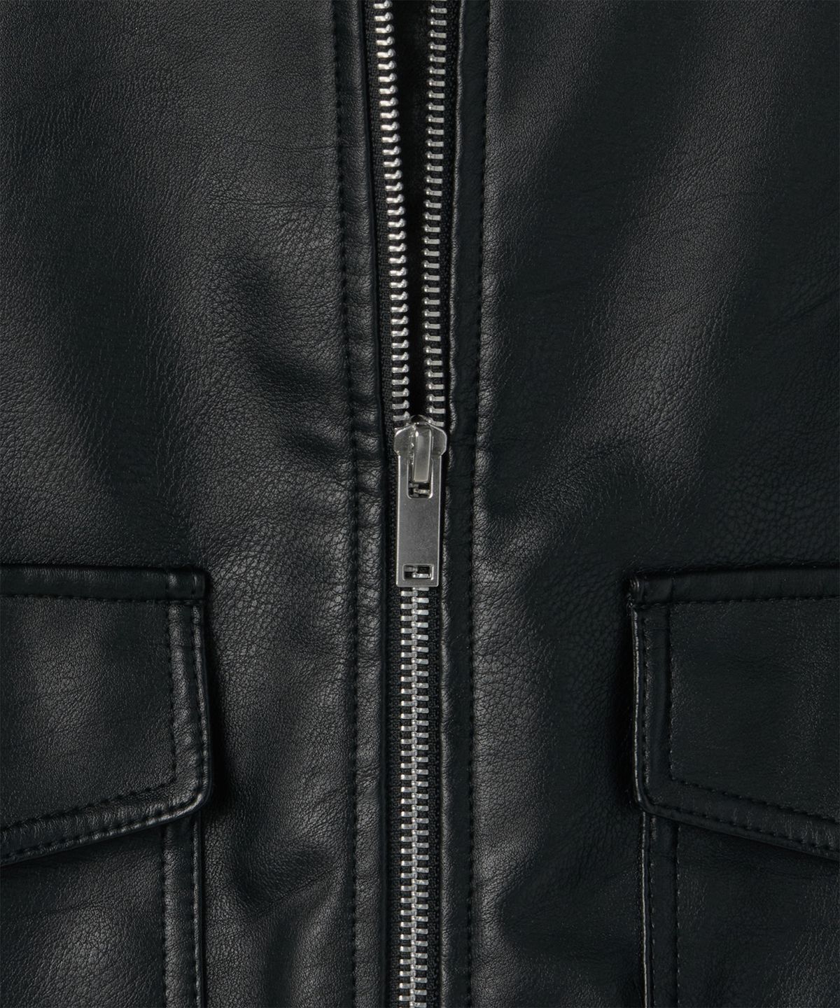 무신사 스탠다드 우먼(MUSINSA STANDARD WOMAN) 우먼즈 신세틱 레더 크롭 에비에이터 재킷 [블랙]