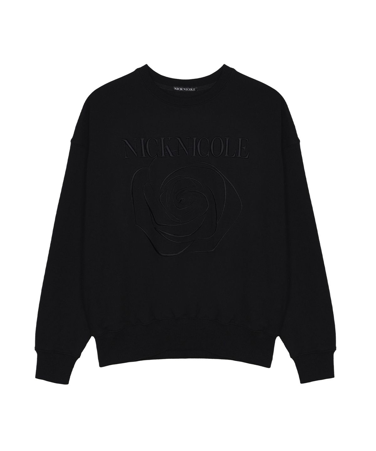 닉앤니콜(NICK&NICOLE) VOLUME NICOLE ROSE SWEATSHIRT_BLACK