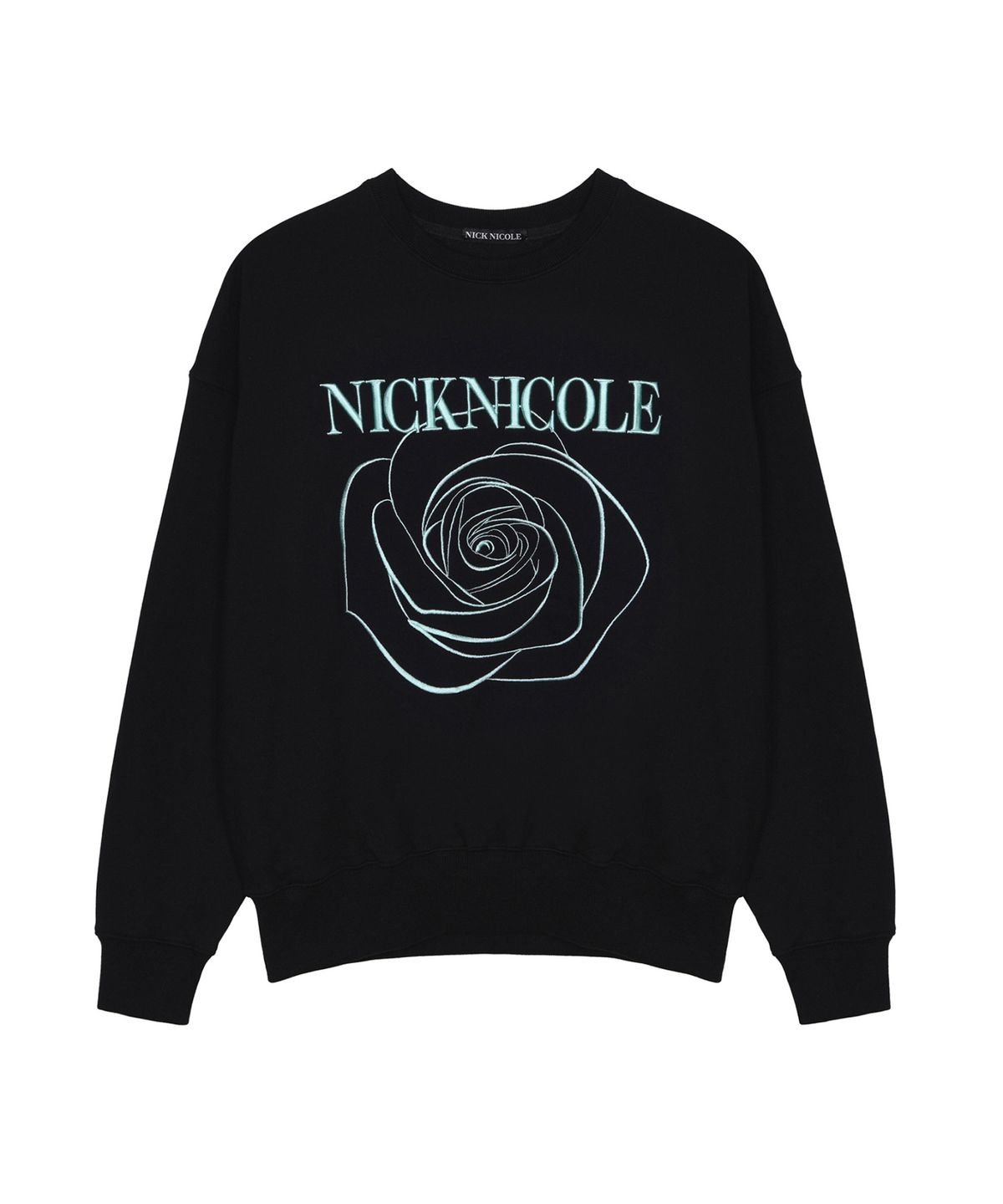 닉앤니콜(NICK&NICOLE) VOLUME NICOLE ROSE SWEATSHIRT_BLACK MINT
