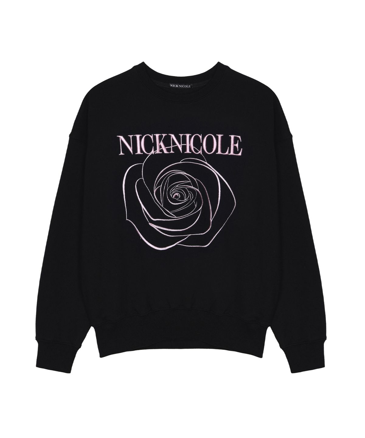 닉앤니콜(NICK&NICOLE) VOLUME NICOLE ROSE SWEATSHIRT_BLACK PINK