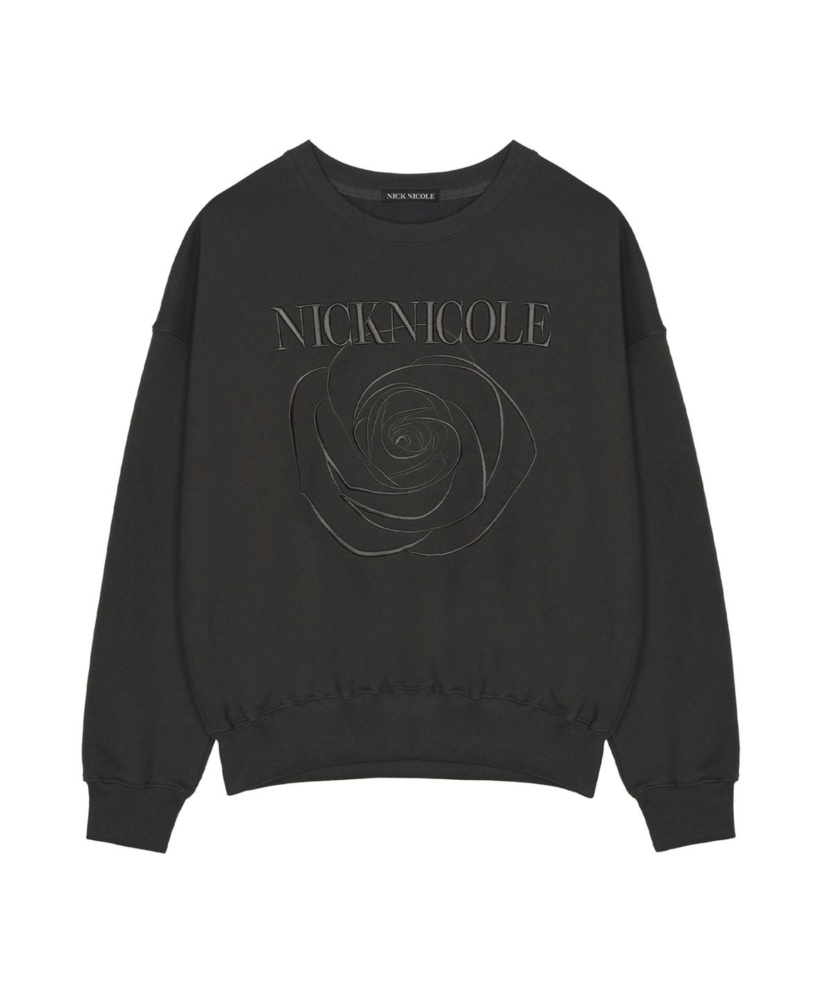 닉앤니콜(NICK&NICOLE) VOLUME NICOLE ROSE SWEATSHIRT_CHARCOAL