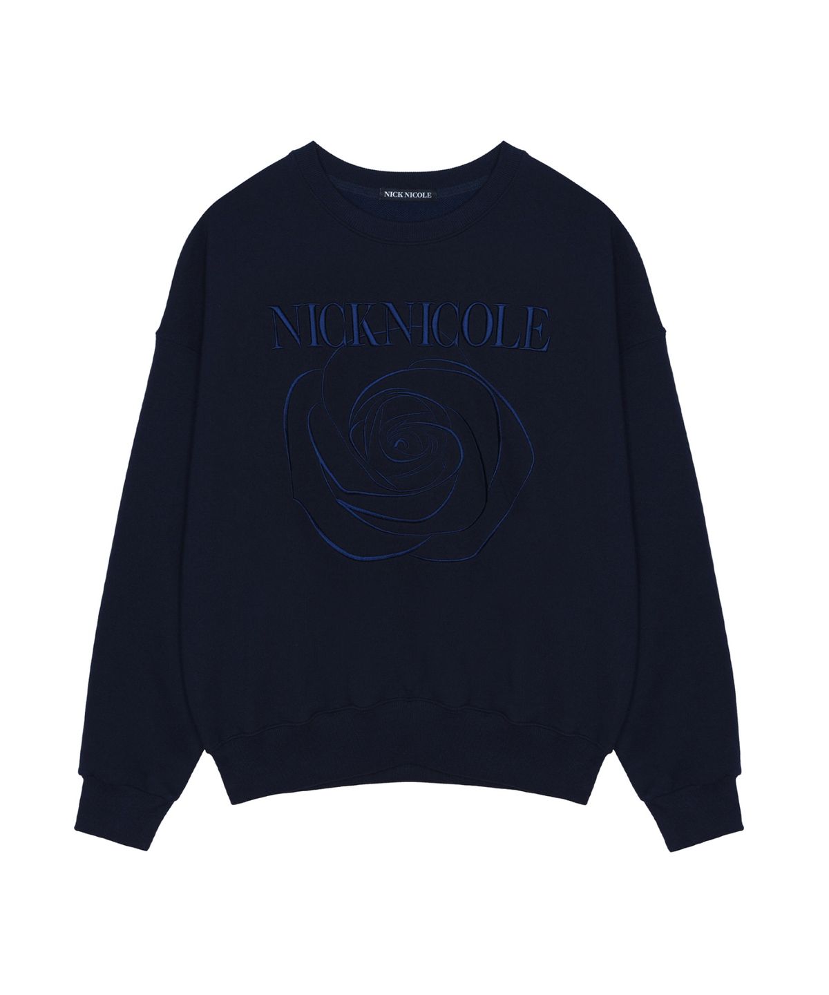 닉앤니콜(NICK&NICOLE) VOLUME NICOLE ROSE SWEATSHIRT_NAVY BLUE