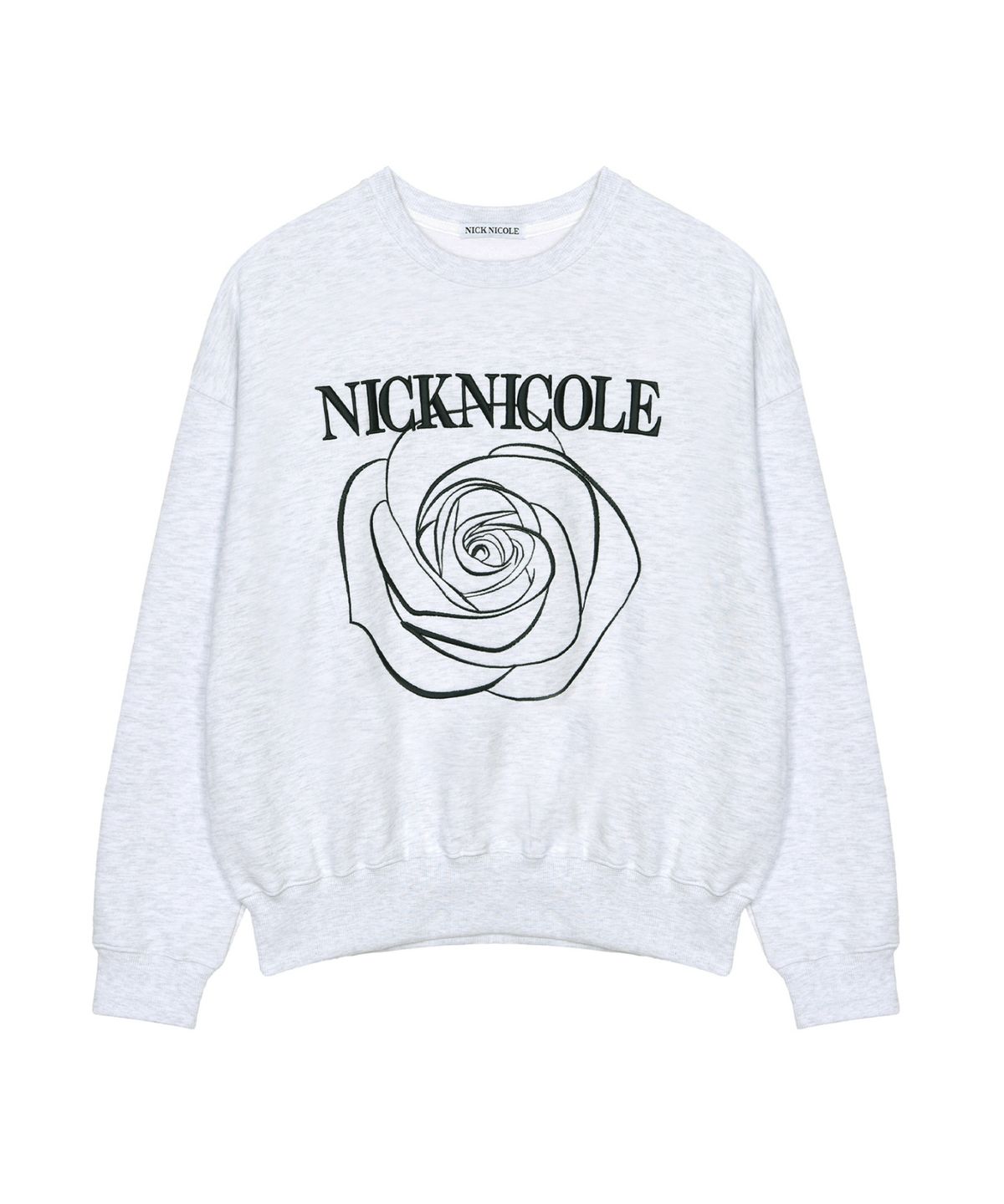 닉앤니콜(NICK&NICOLE) VOLUME NICOLE ROSE SWEATSHIRT_MELANGE BLACK