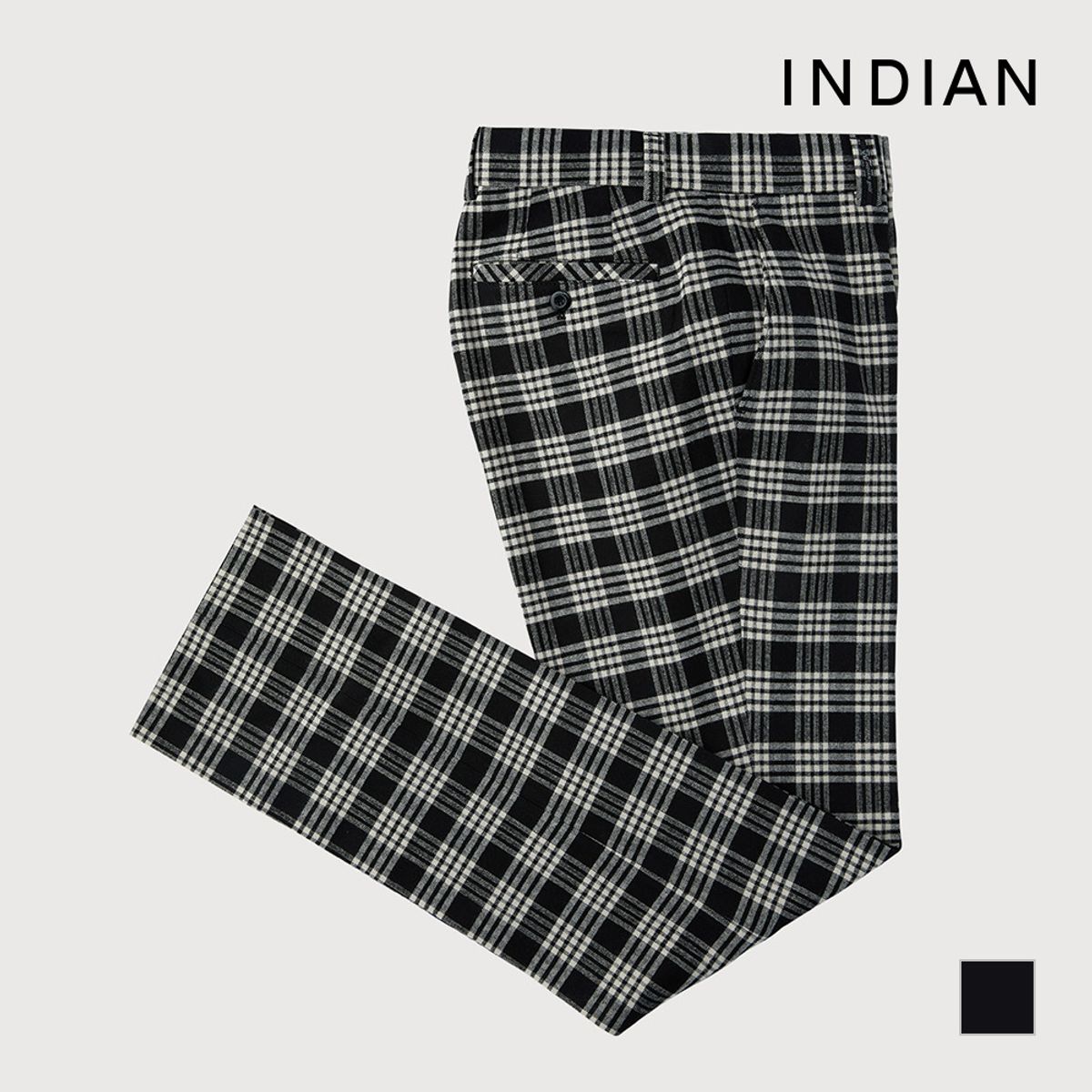 인디안(INDIAN) 남성 체크 기모 바지_MIGDLXW9331