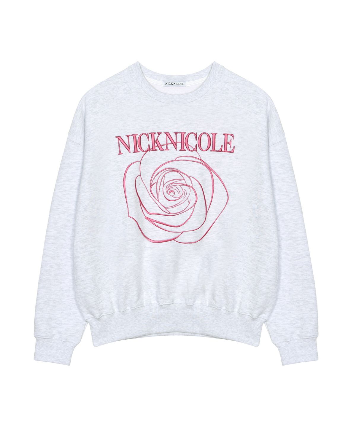 닉앤니콜(NICK&NICOLE) VOLUME NICOLE ROSE SWEATSHIRT_MELANGE PINK